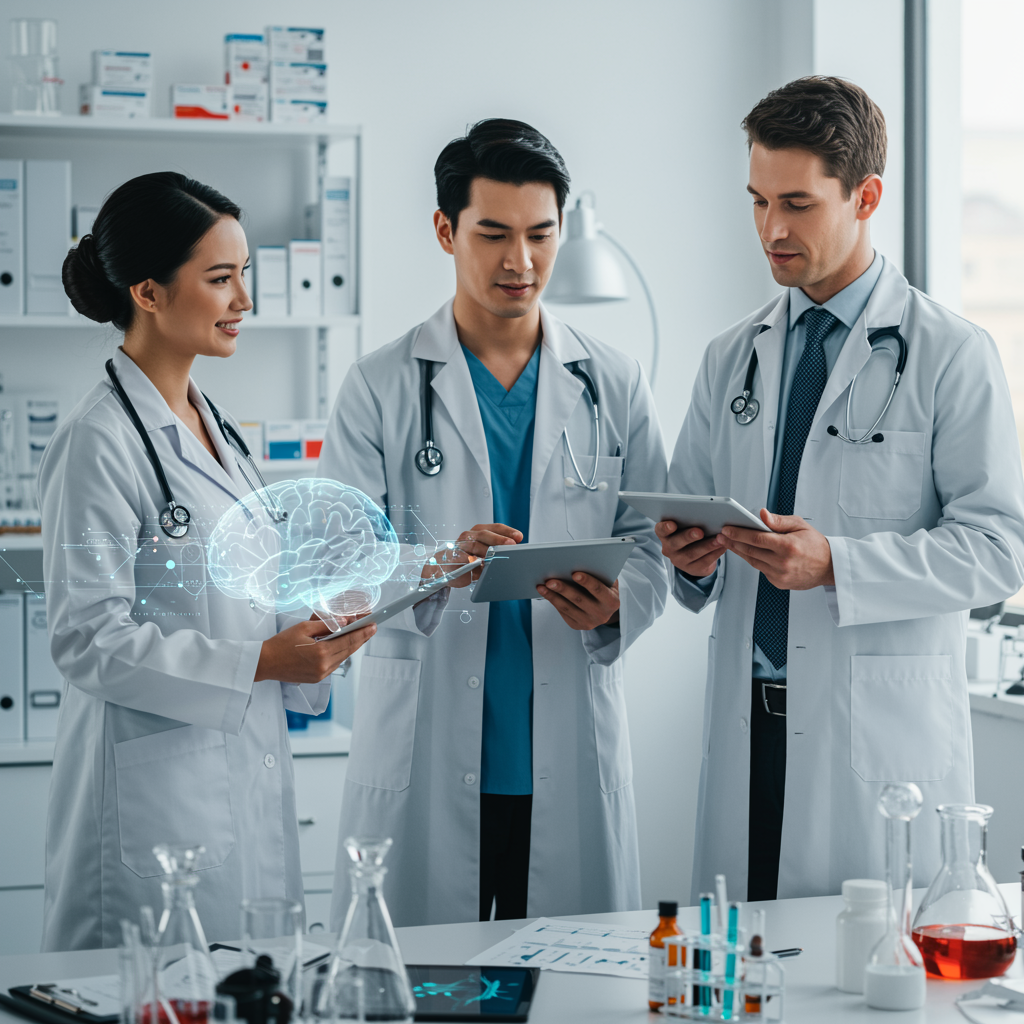 Team collaboration in a modern pharmaceutical facility, symbolizing Dolchem Pharma's commitment to quality and partnership.